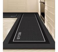 Genérico Alfombra de Cocina de Lino, Antideslizante, Lavable, con Borde Dobladillo, Camino Absorbente for el Frente del Fregadero, decoración de la Cocina, marrón/Beige(Patchwork Gray,40x120cm)