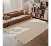 Genérico Alfombra de Color Beige Natural, Alfombra de Textura Tejida de Pelo Corto, Respaldo de Silicona Antideslizante, Alfombra Resistente a Las Manchas fácil de Limpiar(Beige,200 * 360cm)