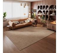 Genérico Alfombra de Color Beige Natural, Alfombra de Textura Tejida de Pelo Corto, Respaldo de Silicona Antideslizante, Alfombra Resistente a Las Manchas fácil de Limpiar(Dark Brown,200 * 250cm)