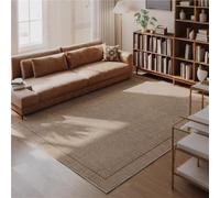 Genérico Alfombra de Color Beige Natural, Alfombra de Textura Tejida de Pelo Corto, Respaldo de Silicona Antideslizante, Alfombra Resistente a Las Manchas fácil de Limpiar(Khaki,200 * 360cm)