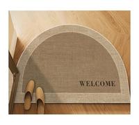 Genérico Alfombra De Entrada Felpudo de Entrada Terciopelo Cristal, Sencillo, semicircular, Gran tamaño, Antideslizante, Resistente a la Suciedad, Absorbente for el Porche(60x90cm)