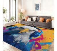 Genérico Alfombra De Franela Vistoso - Animal Acuarela Águila Grafiti Patrón Antideslizante Alfombras Decorativa, 160 x 230 cm Suaves Alfombra para Sala de Estar Sofá Dormitorio