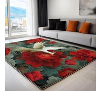 Genérico Alfombra de Interior para niños y niñas, 160 x 230 cm Lavable Alfombra Tradición Arte Parterres Fénix Verde, Ultra Suave alfombras Antideslizantes para el Suelo Sala de Estar