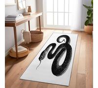 Genérico Alfombra de Pasillo Crema, 60 x 120 cm Antideslizante Felpudo Entrada Largo Alfombra Hall Entrada Decorativa con Animal Serpiente para Pasillo, Cocina, Salón, Baño