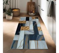 Genérico Alfombra de Pasillo Larga 60 x 150 cm, Alfombra Pelo Corto Marfil Cocina Lavable Antideslizante Elegante Moderno Mármol Geometría para Sala de Estar Dormitorio Entrada Comedor Interior