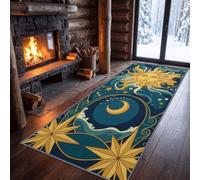 Genérico - Alfombra de pasillo lavable, 60 x 120 cm, diseño místico vintage, fantasía astrológica, astronomía, cielo estrellado, alfombra de pasaje, cocina, color azul y noche, moqueta suave, descenso