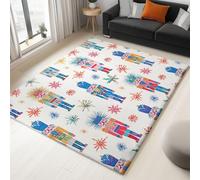 Genérico Alfombra de Pasillo y Salón para el Hogar, Poliéster Suave Mediana Lavable Antideslizante, Schiaccianoci de Navidad Tradicional Decoración Festiva, 80x150cm