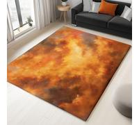 Genérico Alfombra de salón Amarillo 60 x 90 cm, Cine Medios Nubes Atmósfera Lavable a máquina Antideslizante de Pelo Corto fácil de cuidar para salón Comedor hogar y Oficina.