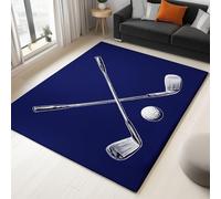 Genérico Alfombra de salón Azul Oscuro 140 x 200 cm, Sencillo Minimalista Deportivo Golf Lavable a máquina Antideslizante de Pelo Corto fácil de cuidar para salón Comedor hogar y Oficina.