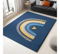 Genérico Alfombra de salón Azul Oscuro 60 x 90 cm, Minimalista Sencillo Romántico Cariñoso Lavable a máquina Antideslizante de Pelo Corto fácil de cuidar para salón Comedor hogar y Oficina.