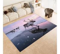 Genérico Alfombra De Salón Ciervo Animal del Bosque, Alfombra Salon Efecto 3D Moderno, Lavadora Tapetes Habitacion Comedor Cocina Exterior Moderno Grande Pelo Corto Tapetes 80x150cm