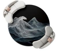 Genérico Alfombra de salón de 150 cm, Negro Gris, Alfombra de salón, Líneas De Ondas Gigantes Abstractas, diseño de Pelo Corto, Lavable, Antideslizante, para Dormitorio