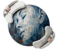 Genérico Alfombra de salón de 180 cm, Azul Cielo, Alfombra de salón, Edificio Abstracto Perfil Femenino, diseño de Pelo Corto, Lavable, Antideslizante, para Dormitorio