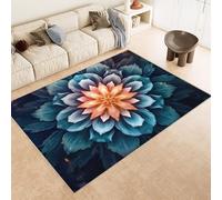 Genérico Alfombra De Salón Flores 3D, Alfombra Salon geometría, Lavadora Tapetes Habitacion Comedor Cocina Exterior Moderno Grande Pelo Corto Tapetes 80x150cm