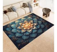 Genérico Alfombra De Salón Flores 3D, Alfombra Salon geometría, Lavadora Tapetes Habitacion Comedor Cocina Exterior Moderno Grande Pelo Corto Tapetes 80x150cm