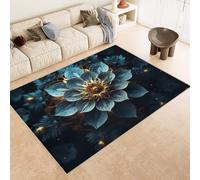 Genérico Alfombra De Salón Flores 3D, Alfombra Salon geometría, Lavadora Tapetes Habitacion Comedor Cocina Exterior Moderno Grande Pelo Corto Tapetes 80x150cm
