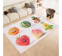 Genérico Alfombra De Salón Fruta, Alfombra Salon Estilo De Dibujos Animados 3D, Lavadora Tapetes Habitacion Comedor Cocina Exterior Moderno Grande Pelo Corto Tapetes 80X150cm