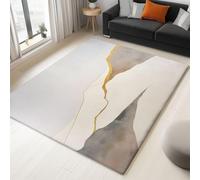 Genérico Alfombra de salón Gris160 x 230 cm, Minimalista Simple Esbelto Líneas Lavable a máquina Antideslizante de Pelo Corto fácil de cuidar para salón Comedor hogar y Oficina.