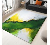 Genérico Alfombra de salón Lavable y Antideslizante Abstracto Río Líneas, 180 x 240 cm Rectangular Grande para Dormitorio o Comedor, Alfombra Decorativa Suave de Franela, Verde
