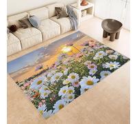 Genérico Alfombra De Salón Patrones Florales 3D, Alfombra Salon Estampado Floral, Lavadora Tapetes Habitacion Comedor Cocina Exterior Moderno Grande Pelo Corto Tapetes 80x150cm