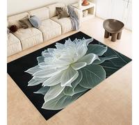 Genérico Alfombra De Salón Patrones Florales 3D, Alfombra Salon Flores de Plantas Retro, Lavadora Tapetes Habitacion Comedor Cocina Exterior Moderno Grande Pelo Corto Tapetes 80x150cm