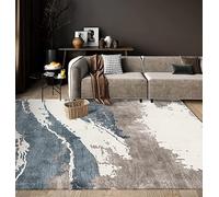 Genérico Alfombra Dormitorio Suave Lavable Antideslizante 120 X 170 CM | Alfombra Cocina Lavable Antideslizante,Alfombra Pasillo de Dormitorio,Alfombra Silla Escritorio,Comedor,Marrón Azul blanca