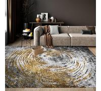 Genérico Alfombra Dormitorio Suave Lavable Antideslizante 120 X 170 CM | Alfombra Cocina Lavable Antideslizante,Alfombra Pasillo de Dormitorio,Alfombra Silla Escritorio,Comedor,Abstracto De Oro Gris