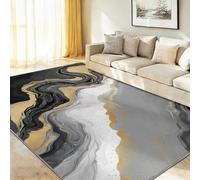 Genérico Alfombra Estampado Abstracto Mármol Líquido, 140 x 200 cm Suaves Lavable Alfombras para Cocina Sala de Estar Dormitorio Comedor y Oficina - Gris Antideslizante Alfombra