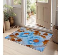 Genérico Alfombra Fácil de cuidar Resistente Azul Arte Otoño Flores Hojas - Alfombras Niños Niñas para guardería habitación de niños niñas Sala de Juegos Sala 120 x 160 cm