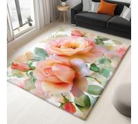 Genérico Alfombra Fácil de cuidar Resistente Blanco Arte Romance Rosas De Acuarela - Alfombras Niños Niñas para guardería habitación de niños niñas Sala de Juegos Sala 140 x 200 cm