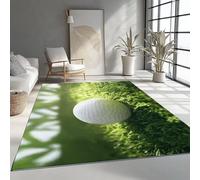 Genérico Alfombra Fotografía Salón Pelo Corto 140 x 200 cm, Suave y Antideslizante Alfombras - Pastizal Golf Deportes Alfombra Lavable Impresa Adecuado para Dormitorio y Comedor Verde