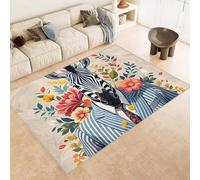 Genérico Alfombra Grande Cebra 160x230 cm Impreso 3D Cebras Animales Alfombra Habitacion Cachemira Sintética Antideslizante Tapetes Quarto Estar Salón Té Finca Rural Aire Libre (Reducción de Ruido)