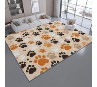 Genérico Alfombra Huellas De Patas Minimalistas Lindas Y Coloridas - Alfombra Salon Habitacion Pasillo o Dormitorio Facil de Limpiar Alfombras Grande 120 x 180 cm,Beis