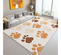 Genérico Alfombra Huellas Patas Animales Lindas Dibujos Animados - Alfombra Salon Habitacion Pasillo o Dormitorio Facil de Limpiar Alfombras Grande 160 x 230 cm,Blanquecino
