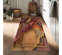 Genérico Alfombra Larga Pasillo Arte De Lujo Alfombra Corredor Lavable, Tapete Pelo Corto Borde Abstracto Textura De Mármol para Sala Habitacion Dormitorio Comedor Cocina Lavadero Entrada 40 x 120 cm