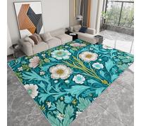 Genérico Alfombra Lavable 140 x 200 cm Paisley para Salón, Alfombra Antideslizante y Resistente Retro Enredaderas Plantas Flores - Moqueta Moderna Suave Estampada para Dormitorio Habitación Infantil