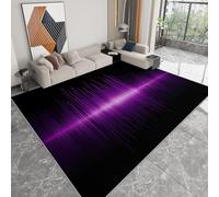 Genérico Alfombra Lavable 80 x 150 cm Minimalista para Salón, Alfombra Antideslizante y Resistente Moderno Música Púrpura Rayas - Moqueta Moderna Suave Estampada para Dormitorio Habitación Infantil