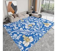 Genérico Alfombra Lavable a Máquina 120 x 170 cm Paisley, Pelo Corto Antidesprendimiento Antideslizante Plantas Hojas Texturas - Alfombra Estampada para Salón Dormitorio Cocina Pasillo Oficina