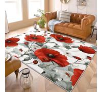 Genérico Alfombra Lavable Antideslizante 80x150 cm 3D RomáNtico Rosas de Pelo Corto Lmpresión Decoración del hogar Alfombras Blanco para Oficina Cocina Comedor Durable fácil Limpiar
