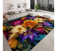 Genérico Alfombra Lavable Antideslizante surrealismo 60 x 90 cm, Alfombra de Pelo Corto Mandala Colorido Flores para salón Dormitorio Oficina o habitación Infantil Corredor fácil de Limpiar