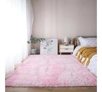 Genérico Alfombra Lavable de Lana para Salón, Dormitorio y Habitación de Los Niños - Pelo Largo, Muy Suave, Antideslizante, Moderna - Lotus Pink, 80x160cm