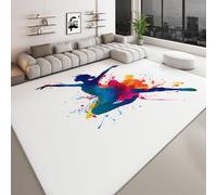 Genérico Alfombra Lavable Ilustración Dinámica 120 x 170 cm para Salón, Alfombra Antideslizante y Resistente Baile Colorido Rayas - Moqueta Moderna Suave Estampada para Dormitorio Habitación Infantil
