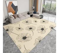 Genérico Alfombra Moderna 120 x 170 cm Lavable a Máquina, Alfombra de Pelo Corto Antideslizante Vintage - Moqueta Resistente Plantas Flores Rayas Hojas para Salón Dormitorio Comedor Oficina