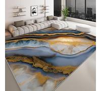 Genérico Alfombra Moderna 140 x 200 cm Lavable a Máquina, Alfombra de Pelo Corto Antideslizante Lujo Natural - Moqueta Resistente Ágata Rayas Mármol Textura para Salón Dormitorio Comedor Oficina