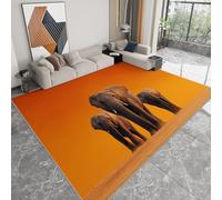 Genérico Alfombra Moderna 180 x 240 cm Lavable a Máquina, Alfombra de Pelo Corto Antideslizante Realismo - Moqueta Resistente Desierto Animales Elefante para Salón Dormitorio Comedor Oficina