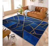 Genérico Alfombra Moderna y Suave para Salón 140x200 cm GeometríA De IlusióN óPtica 3D Lavable Antideslizante Alfombra Decorar de Pelo Corto Azul para Pasillo Dormitorio Escritorio Comedor