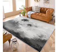 Genérico Alfombra Moderna y Suave para Salón 140x200 cm Tropical Plantas Palmeras. Lavable Antideslizante Alfombra Decorar de Pelo Corto Blanco GrisáCeo para Pasillo Dormitorio Escritorio Comedor