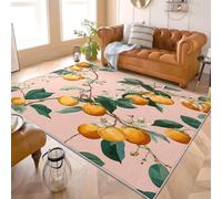 Genérico Alfombra Moderna y Suave para Salón 160x230 cm Dibujado A Mano 3D CíTricos Fruta Lavable Antideslizante Alfombra Decorar de Pelo Corto Rosa para Pasillo Dormitorio Escritorio Comedor