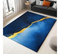 Genérico Alfombra para Interior 120 x 180 cm Textura De Acuarela En Mármol Alfombra Impresión 3D Modern, Marina De Guerra Habitación Suave Antideslizante, para salón Dormitorio Alfombrilla