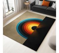 Genérico Alfombra para Interior 140 x 200 cm Formas De Arcoíris Retro Alfombra Impresión 3D Modern, Marrón Habitación Suave Antideslizante, para salón Dormitorio y habitación Infantil Alfombrilla